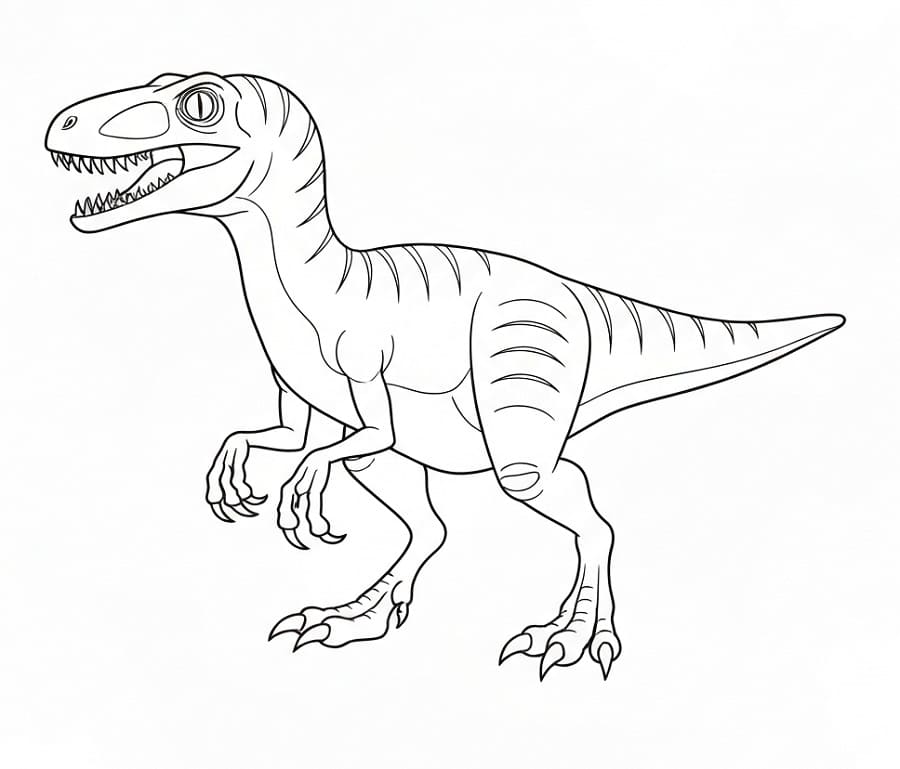 Bir Velociraptor Boyama Sayfası