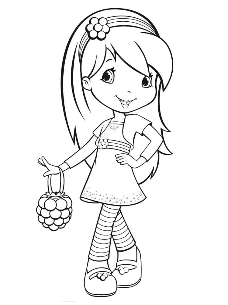 Çilek Kız Kek'te Raspberry Torte Boyama Sayfası