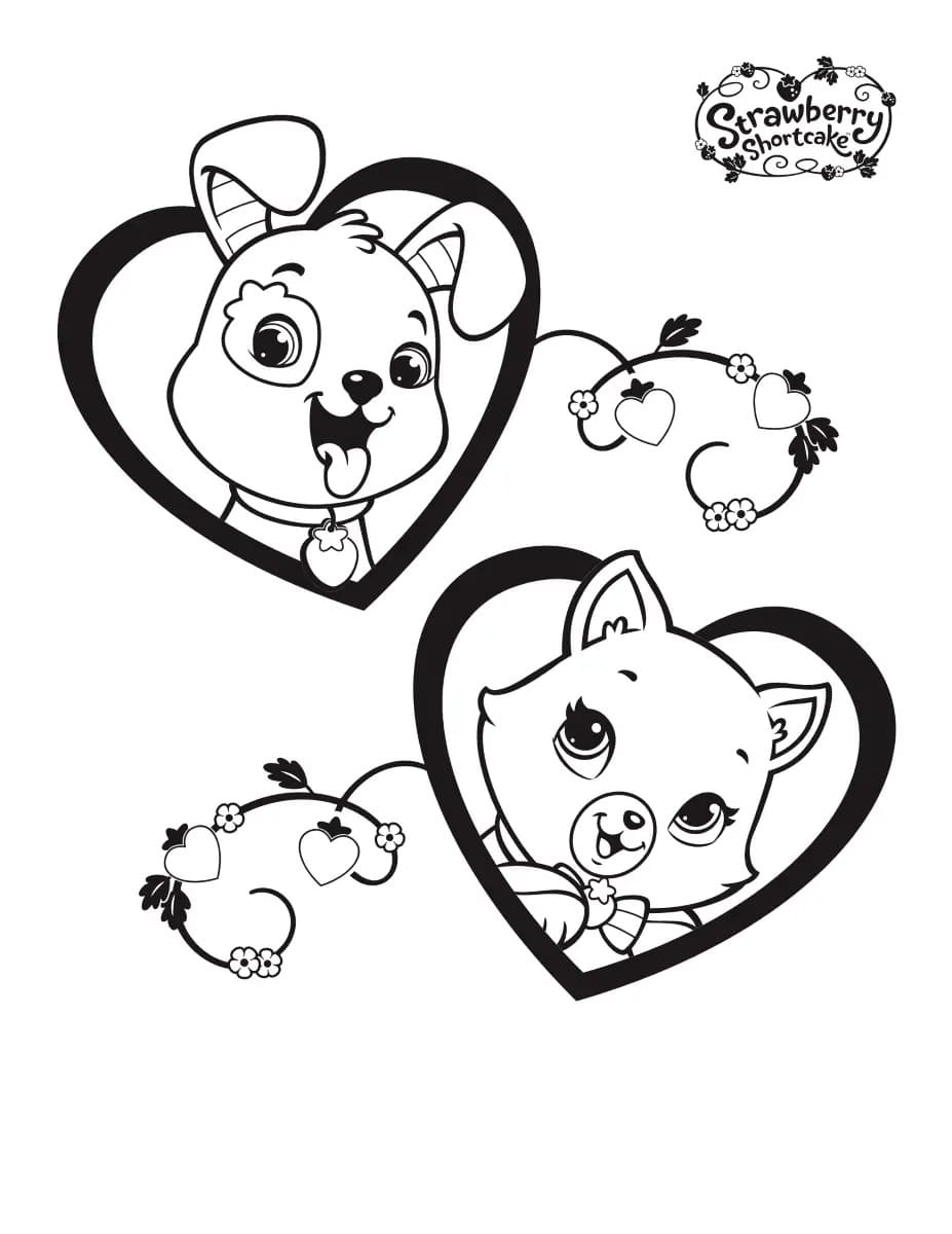 Çilek Kız Kek'ten Pupcake ve Custard Boyama Sayfası