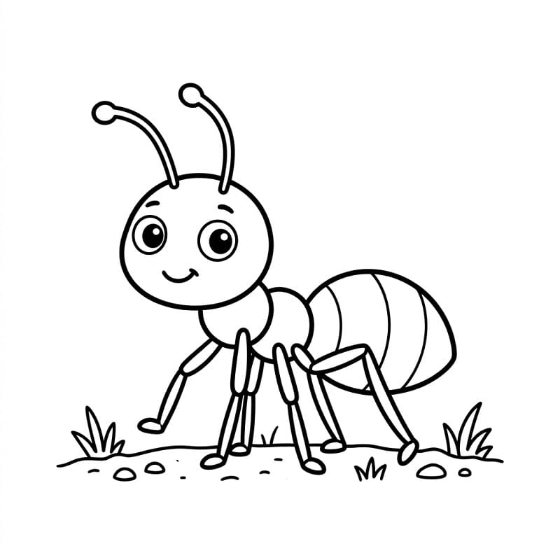 Çizgi Karınca Boyama Sayfası