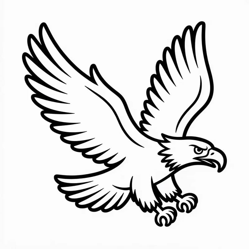 Çizgi Kartal Boyama Sayfası
