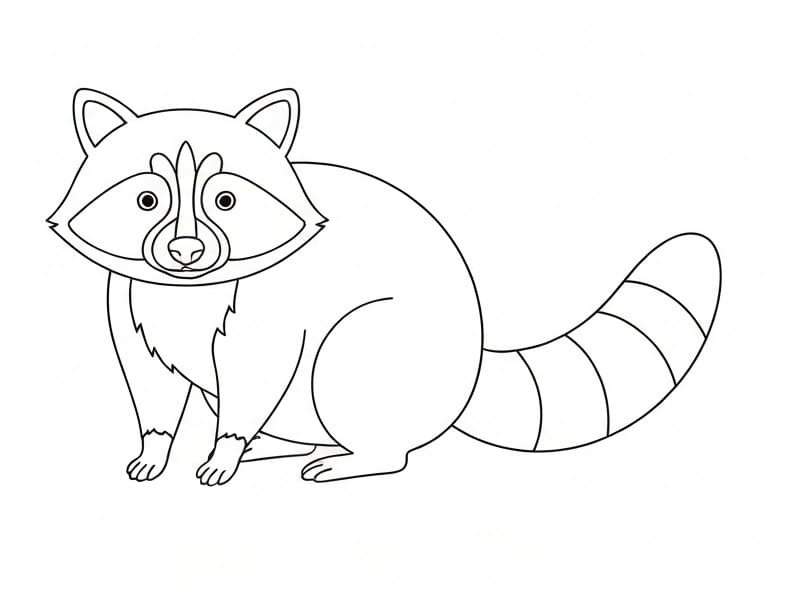 Çocuk Rakun Yazdırılabilir Boyama Sayfası