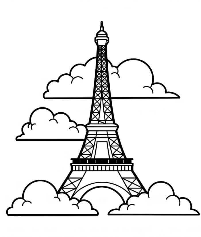 Çocuklar İçin Eyfel Kulesi Boyama Sayfası