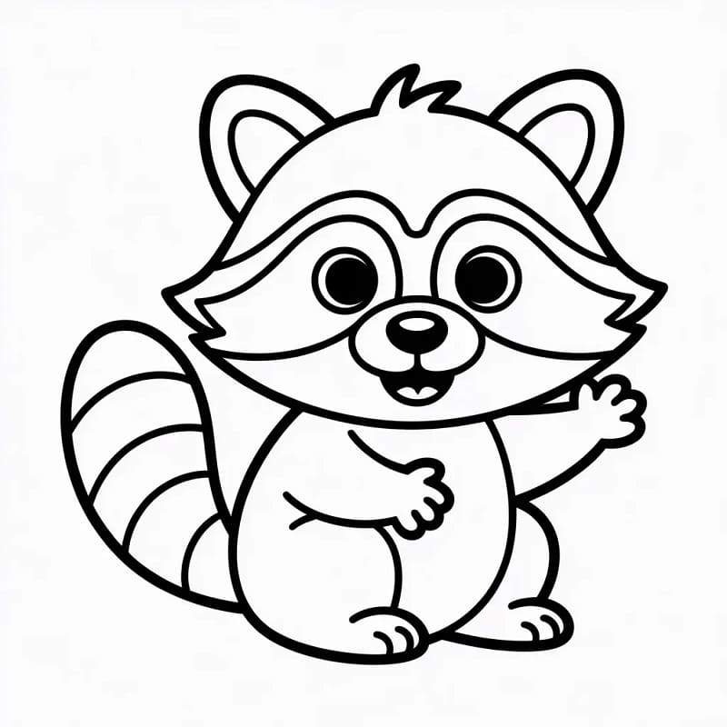Çocuklar İçin Rakun Boyama Sayfası