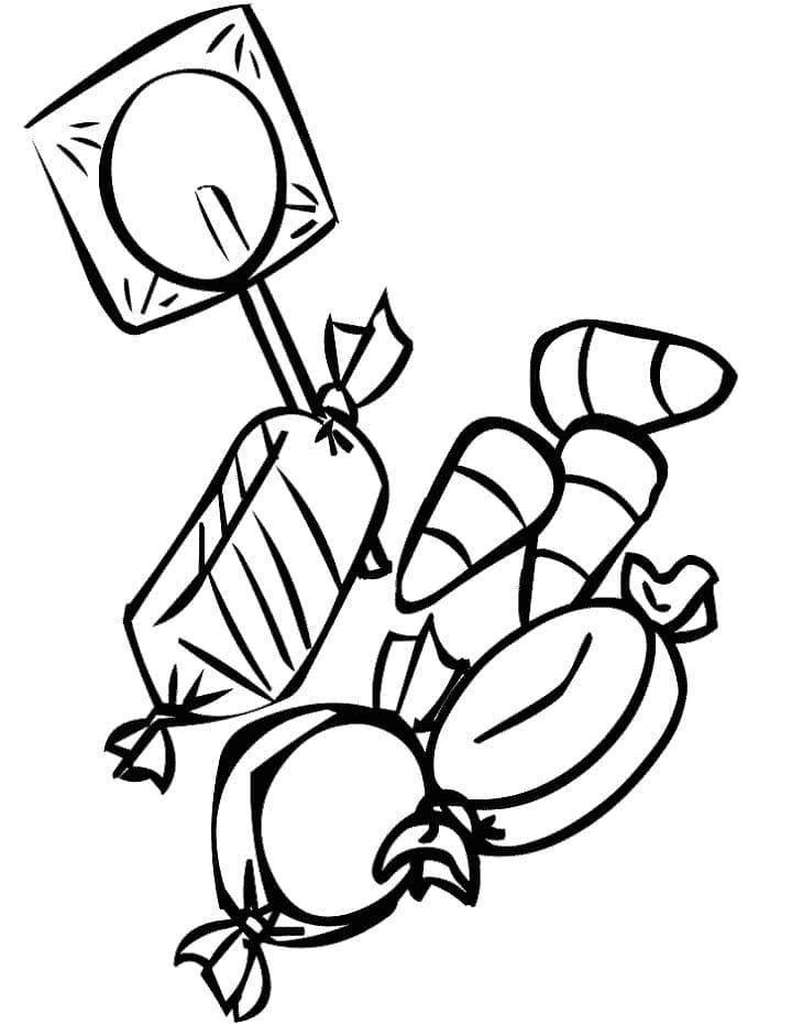 Çocuklar İçin Şeker Boyama Sayfası