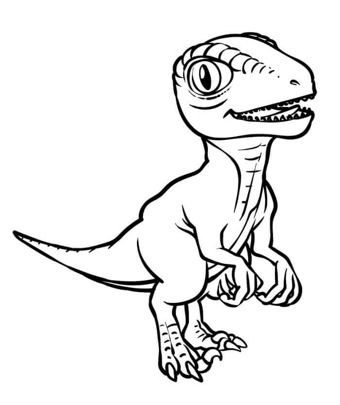 Çocuklar İçin Velociraptor Boyama Sayfası