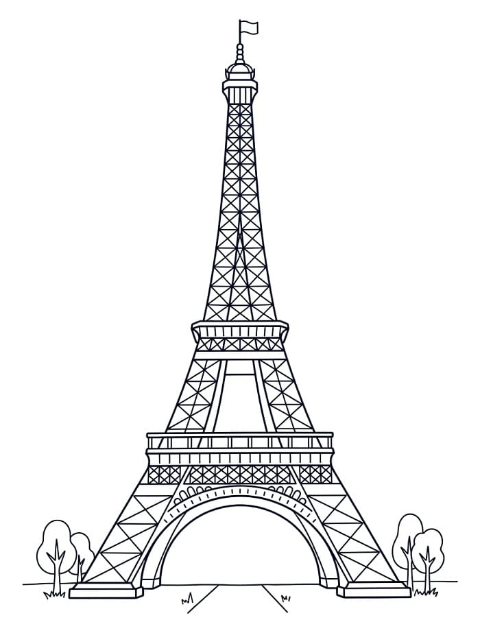 Çok Güzel Eyfel Kulesi Boyama Sayfası