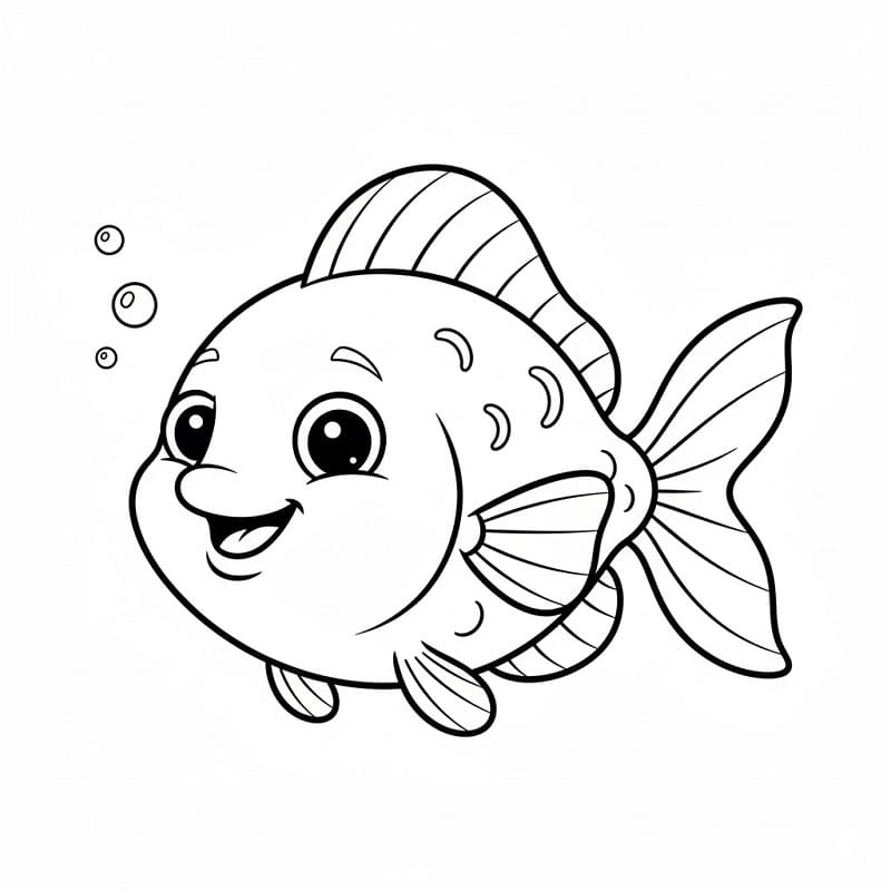 Çok Sevimli Balık Boyama Sayfası