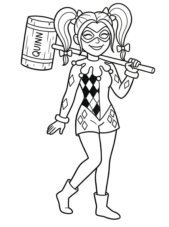 Çok Sevimli Harley Quinn Boyama Sayfası