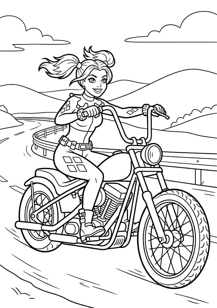 DC Karakteri Harley Quinn Boyama Sayfası