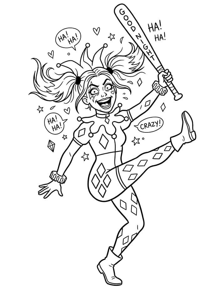 DC'deki Harley Quinn Boyama Sayfası