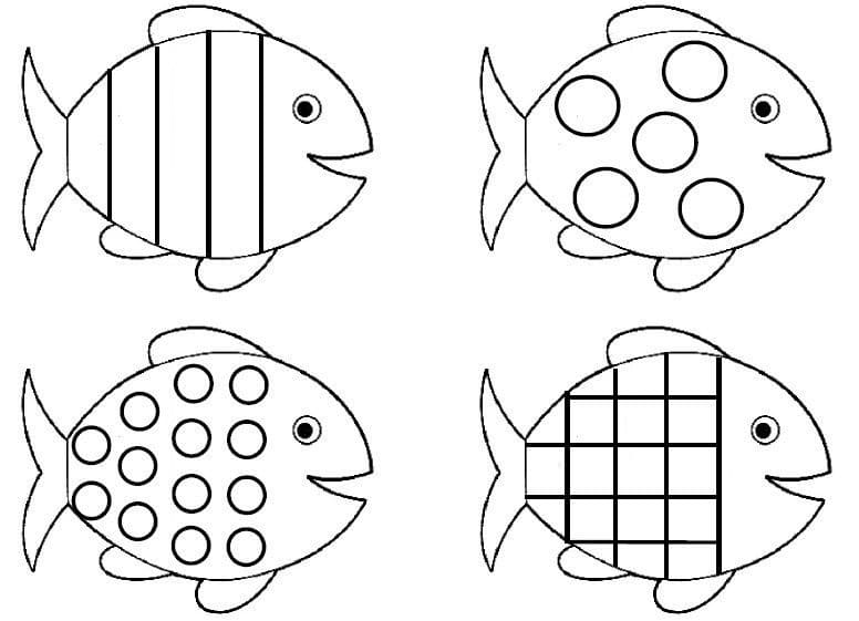 Dört balık Boyama Sayfası