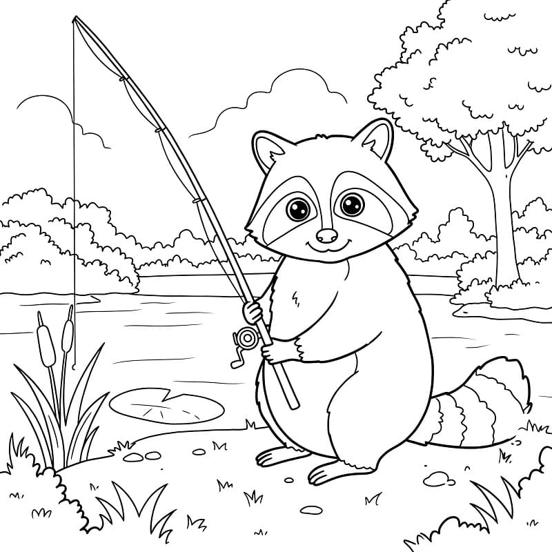 Dost Rakun Boyama Sayfası