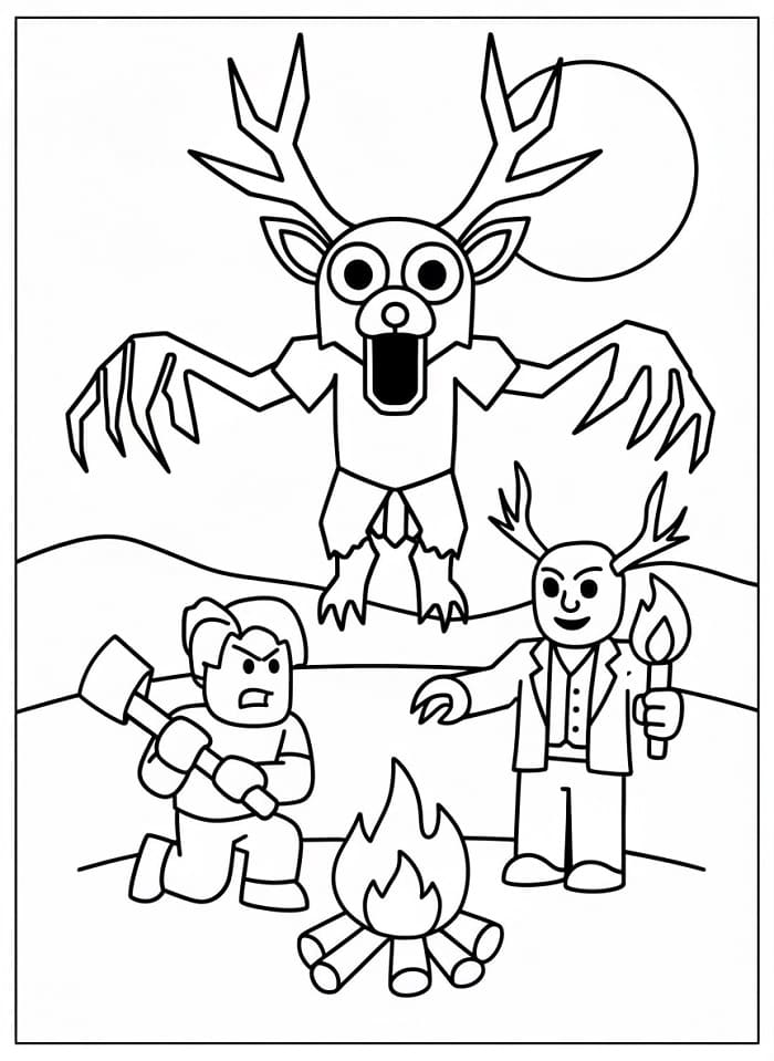 Eğlenceli Ormanda 99 Gece Boyama Sayfası