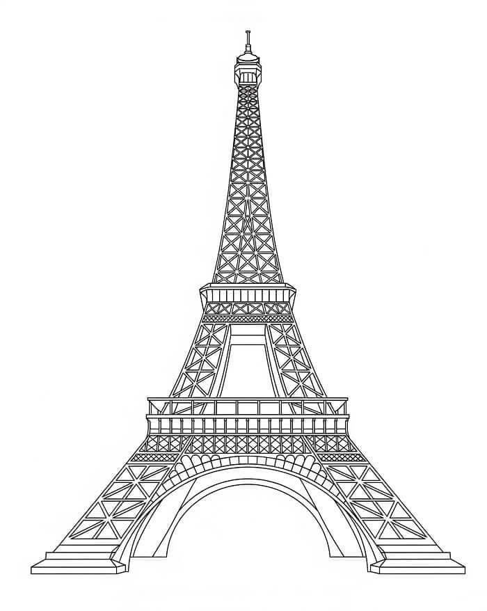 Eyfel Kulesi Bedava Boyama Sayfası