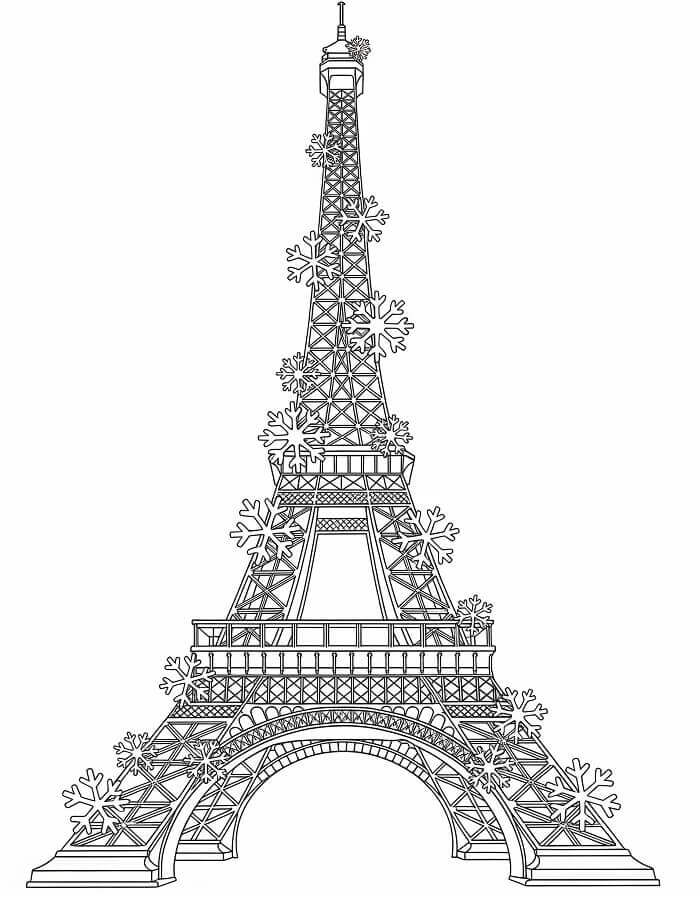 Eyfel Kulesi Yazdırılabilir Resim Boyama Sayfası