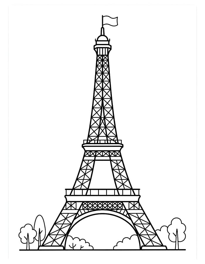 Güzel Eyfel Kulesi Boyama Sayfası