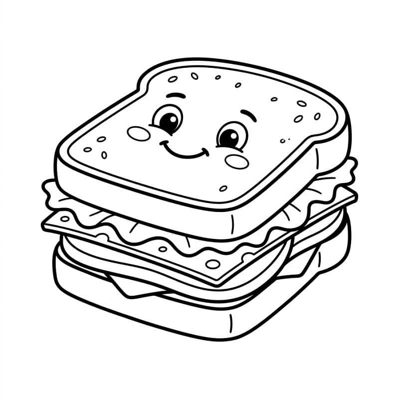 Güzel Sandviç Boyama Sayfası