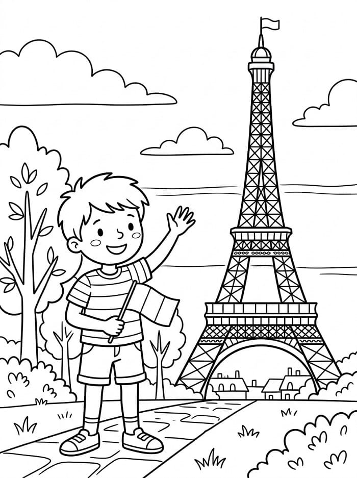 Harika Eyfel Kulesi Boyama Sayfası