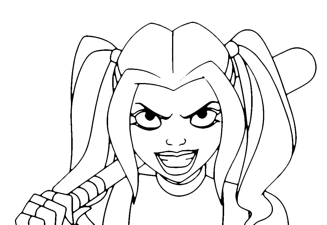 Harley Quinn 4 Yaş Çocuklar İçin Boyama Sayfası