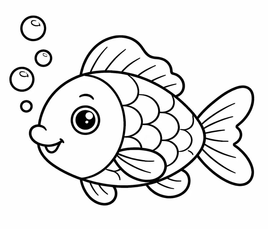 Hayvan Balık Boyama Sayfası