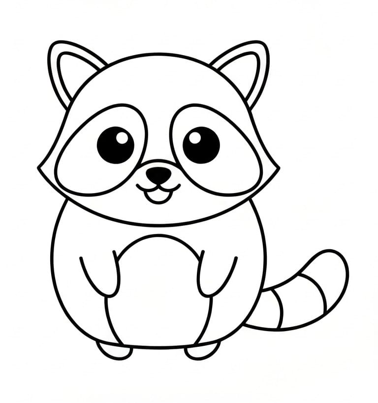 Hediye Rakun Boyama Sayfası