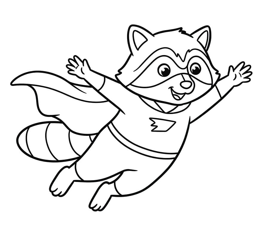 Hoş Rakun Boyama Sayfası