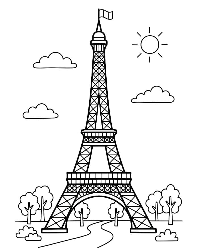 Eyfel Kulesi Boyama Sayfaları
