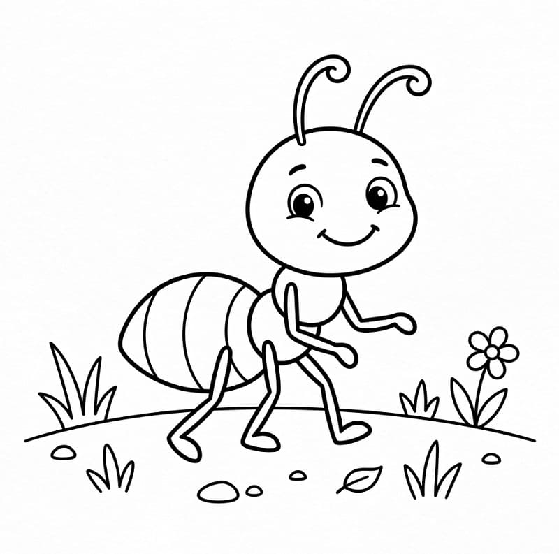 Kolay Karınca Boyama Sayfası