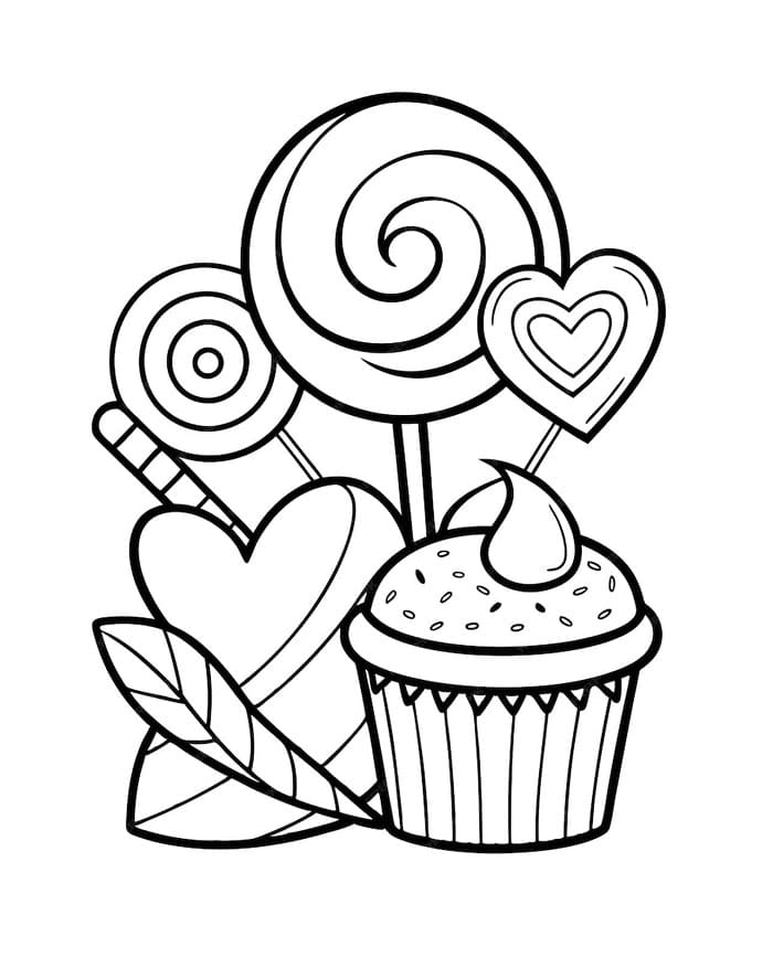 Kolay Şeker Boyama Sayfası