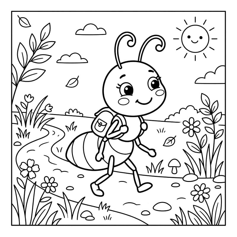 Küçük Karınca Boyama Sayfası