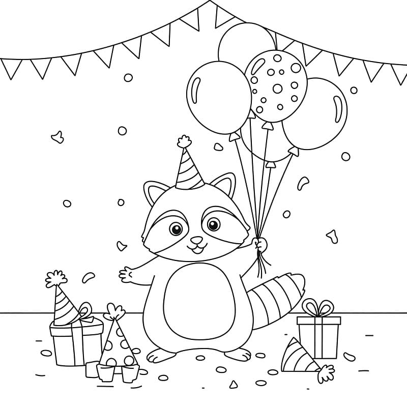 Küçük Rakun Boyama Sayfası