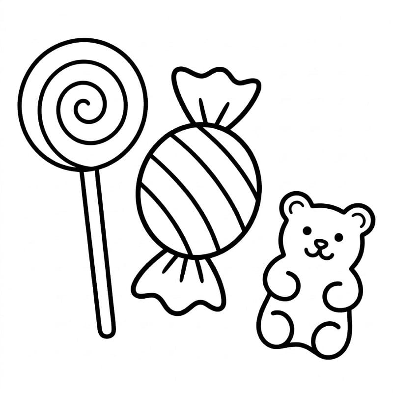 Lezzetli Şeker Boyama Sayfası