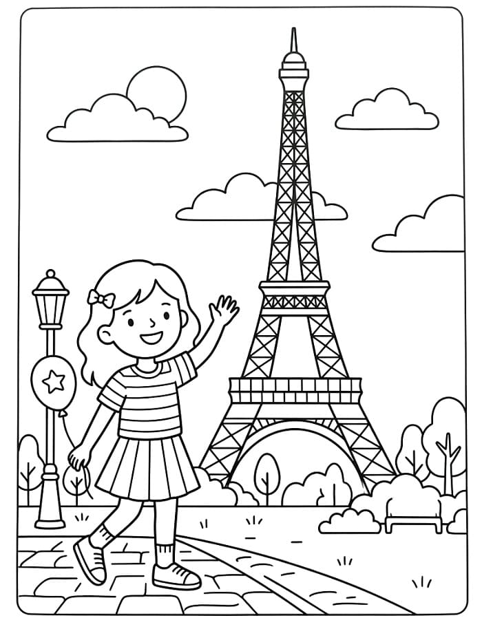 Muhteşem Eyfel Kulesi Boyama Sayfası