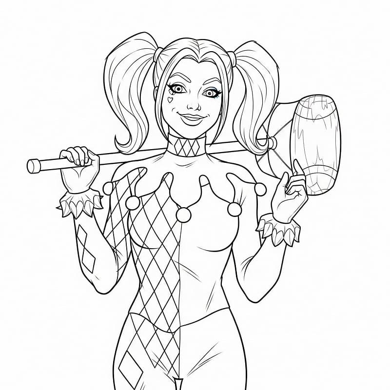 Muhteşem Harley Quinn Boyama Sayfası