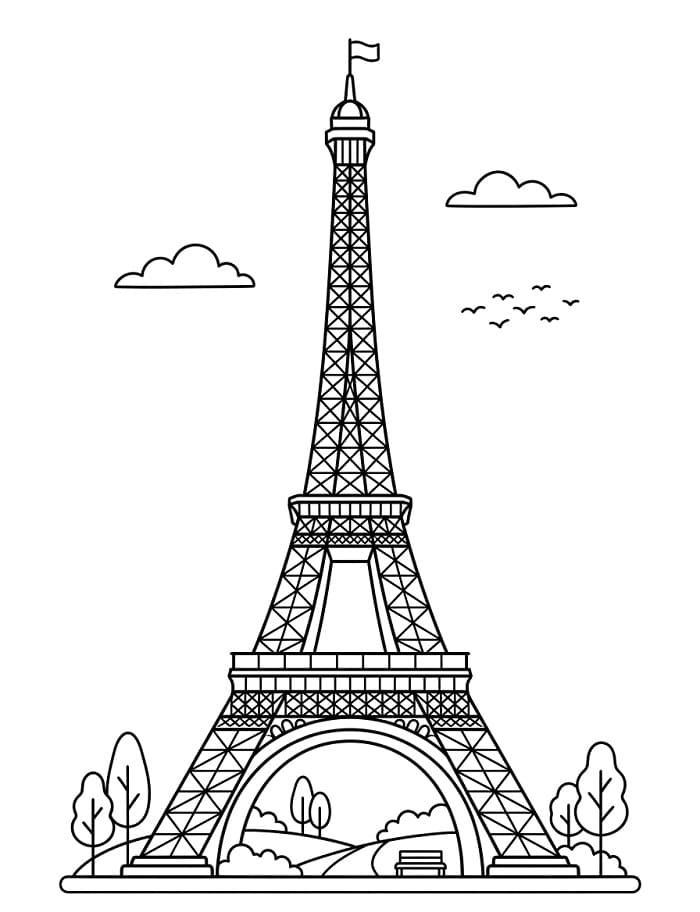 Mükemmel Eyfel Kulesi Boyama Sayfası