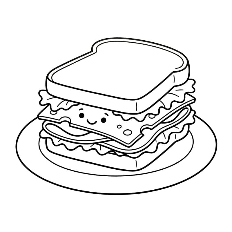 Mükemmel Sandviç Boyama Sayfası