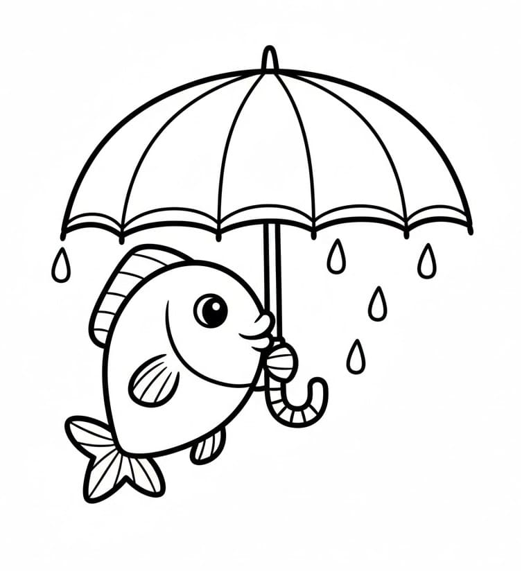 Mutlu Balık Boyama Sayfası