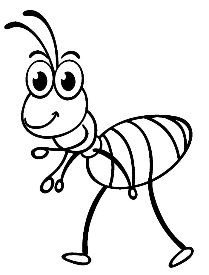 Mutlu Karınca Boyama Sayfası