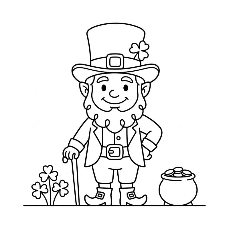 Mutlu Leprikon Boyama Sayfası