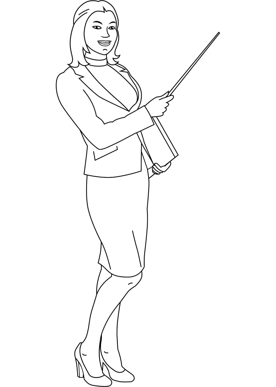 Öğretmen 1 Yaş Çocuklar İçin Boyama Sayfası