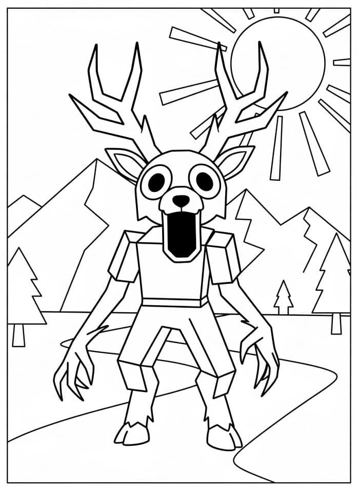 Ormanda 99 Gece Oyunu Boyama Sayfası