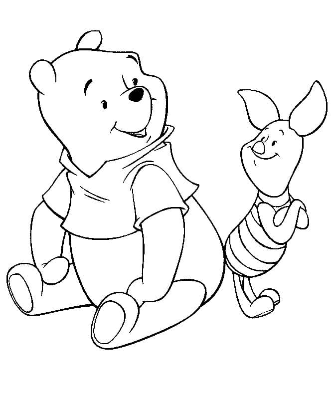 Pooh ve Piglet Boyama Sayfası