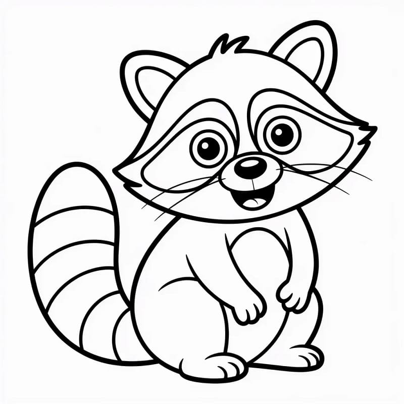 Rakun Renklendir Boyama Sayfası