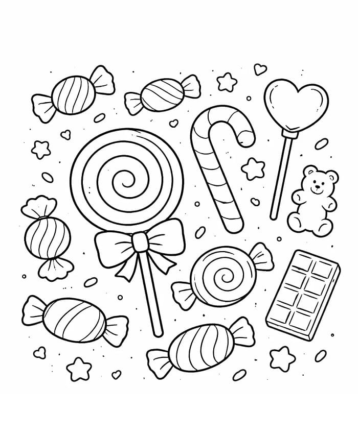 Şeker Bedava Boyama Sayfası