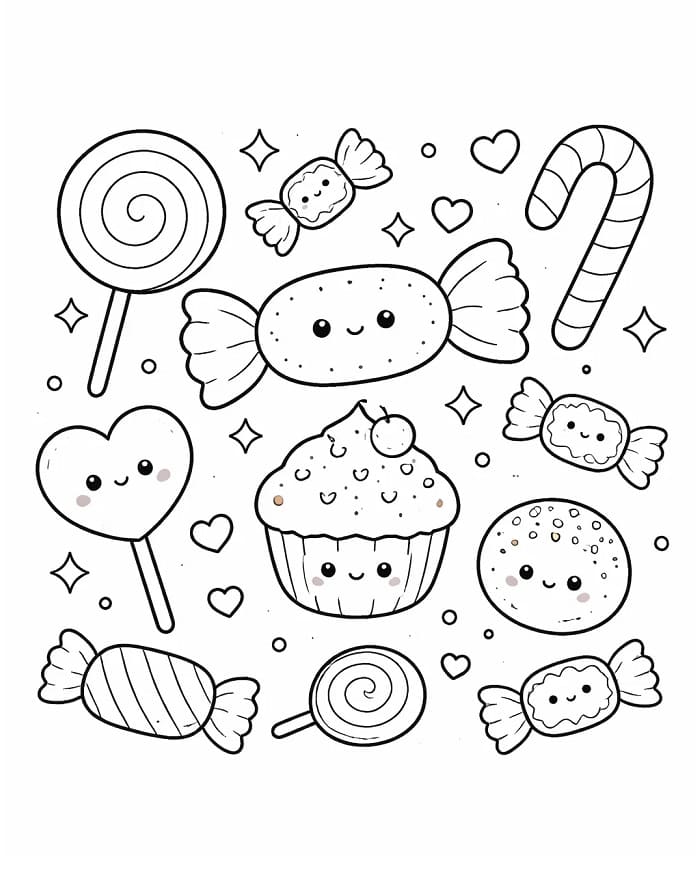 Şeker Renklendir Boyama Sayfası