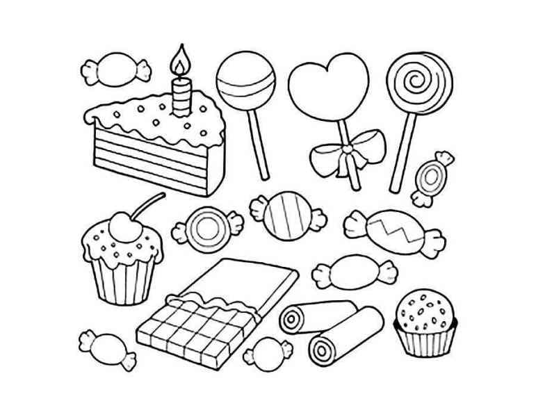 Şeker Yazdırılabilir Resim Boyama Sayfası