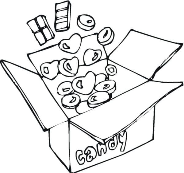 Şeker kutusu Boyama Sayfası