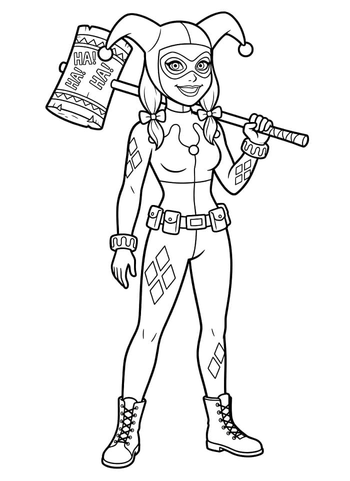 Sevimli Harley Quinn Boyama Sayfası