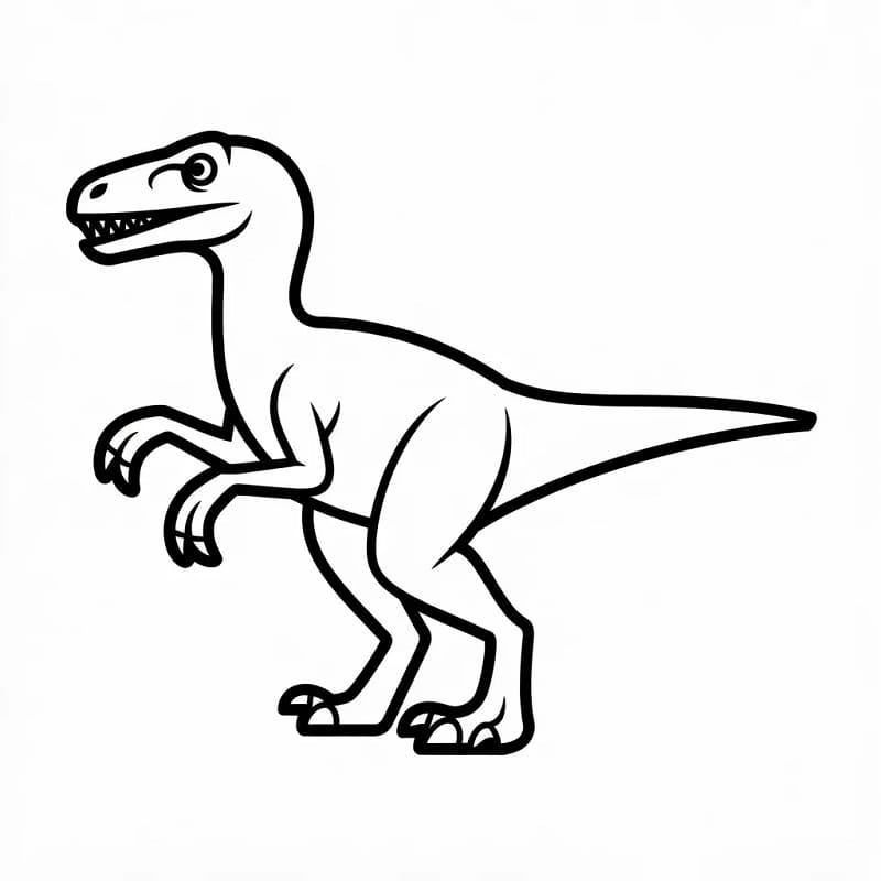 Sevimli Velociraptor Boyama Sayfası